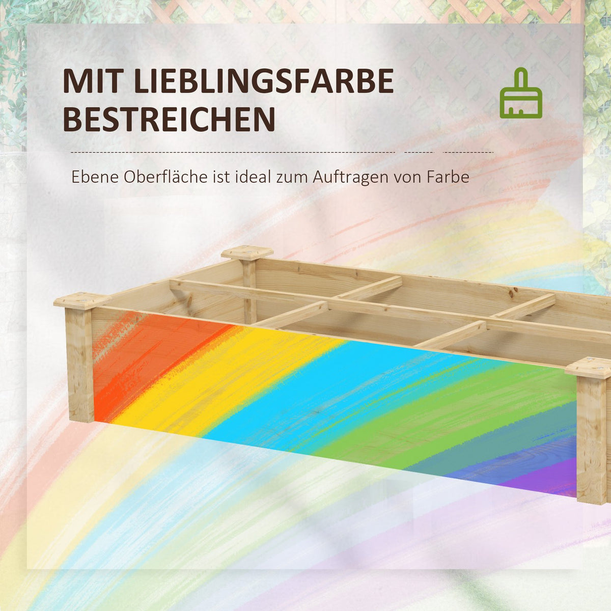 Wooden Raised Bed, Large Plant Box With 2 Compartments, Flower Box, Herb Bed, Vegetable Bed For Garden, Balcony, Natural, 237 X 60 X 25Cm