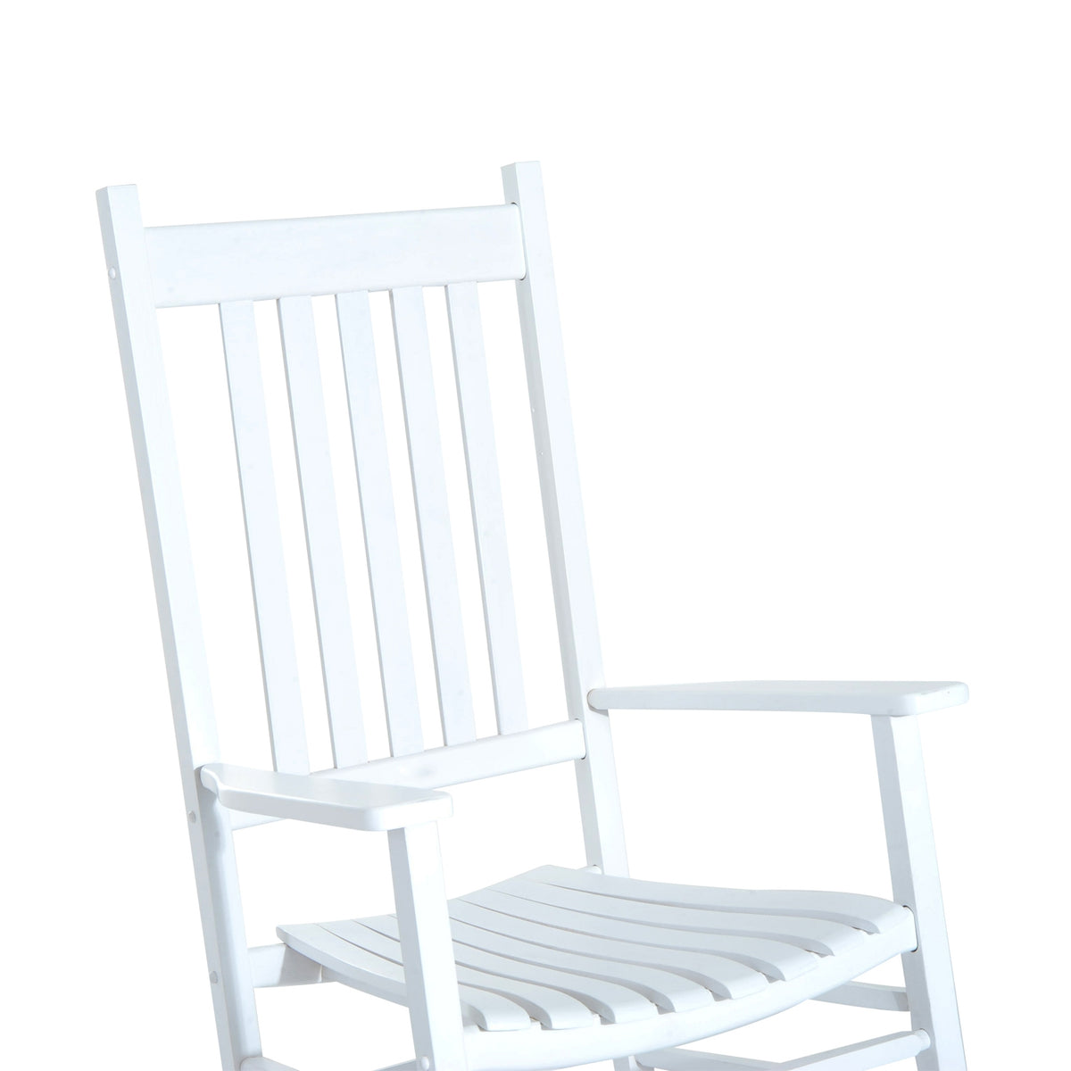 Wooden Rocking Chair With Armrest Swing Chair Relaxation Chair Garden Chair White 69 X 86 X 115 Cm