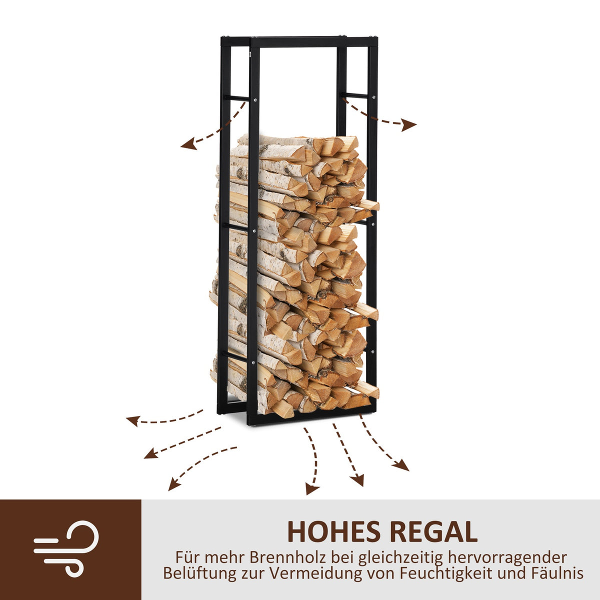 Wooden Shelf Vertical Wooden Stand 100kg Capacity Metal 60 × 25 × 150cm