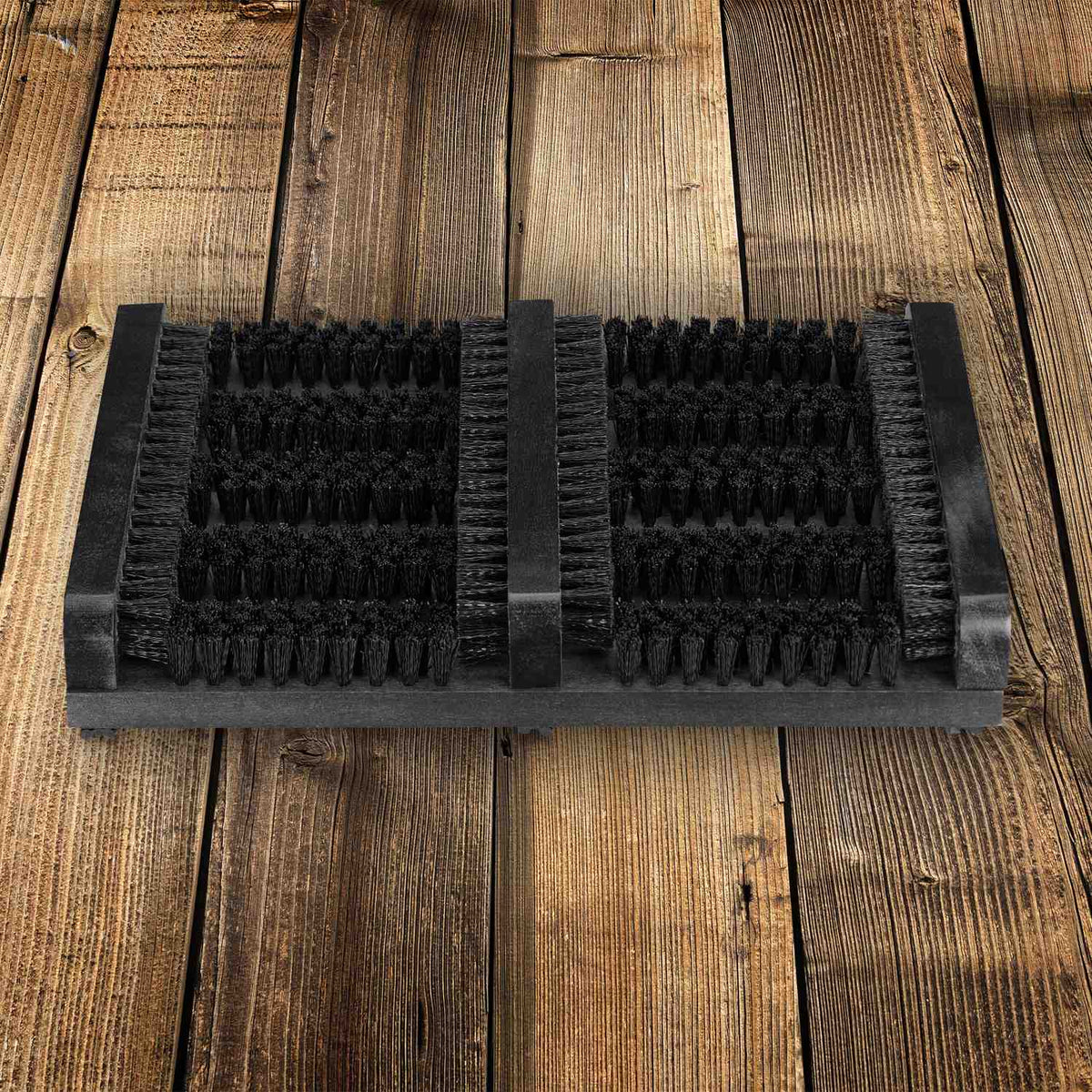 Wooden Shoe Scraper with Plastic Bristles