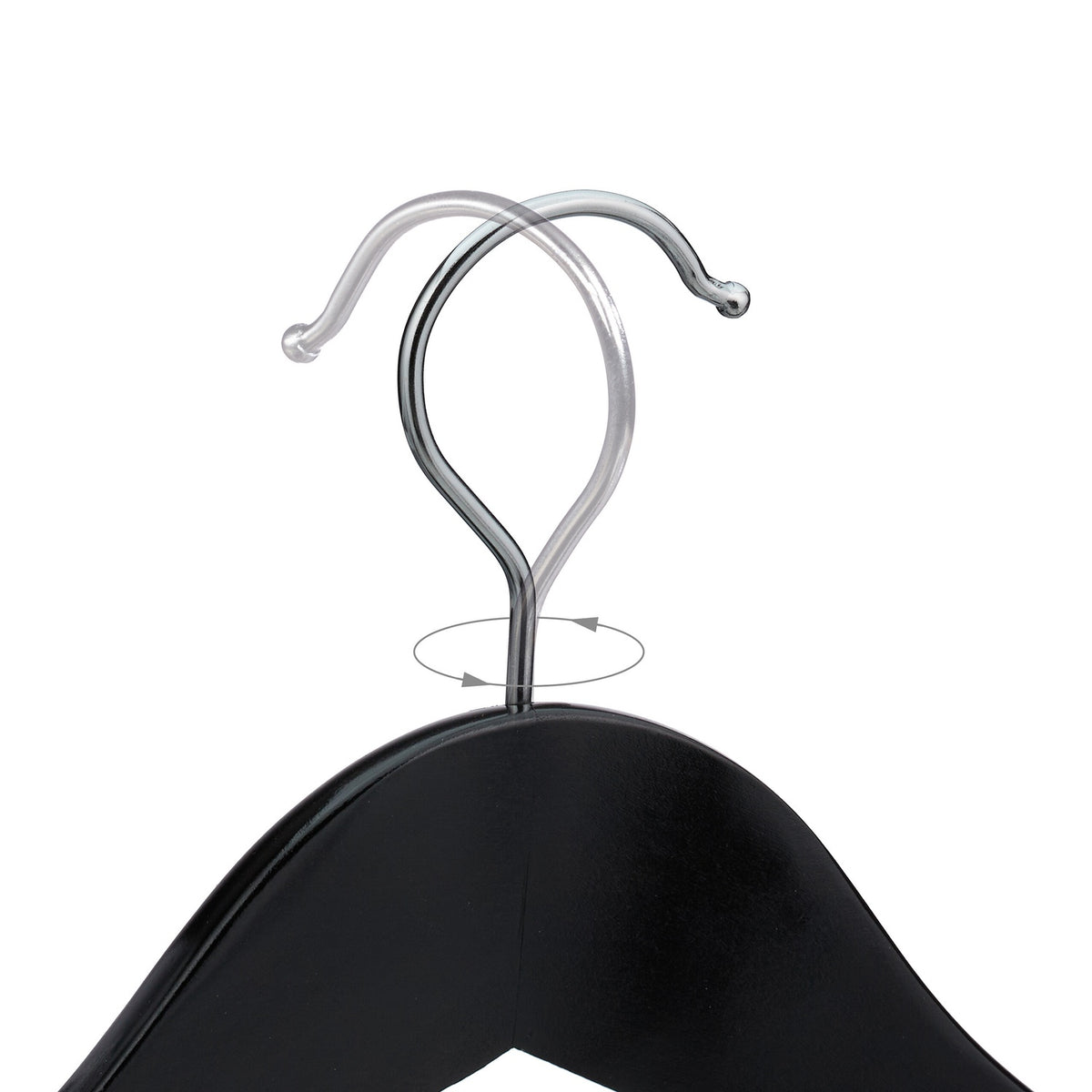 Wooden Suit Hangers, Set of 5, 360° Swivel Hooks