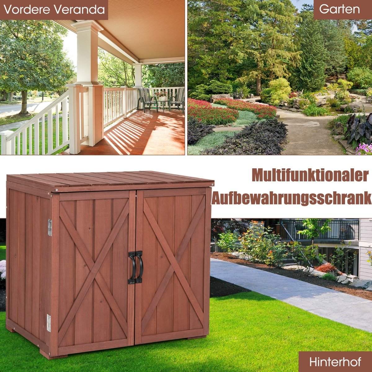 Wooden Tool Cabinet with Double Doors – Durable Fir Wood