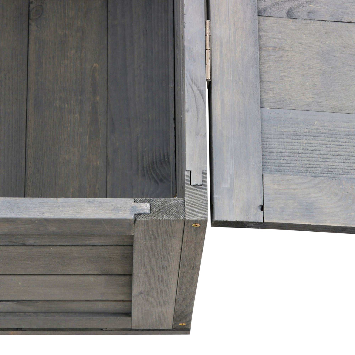 Wooden Tortoise House with Hinged Roof, 91x60.5x32 cm, Grey