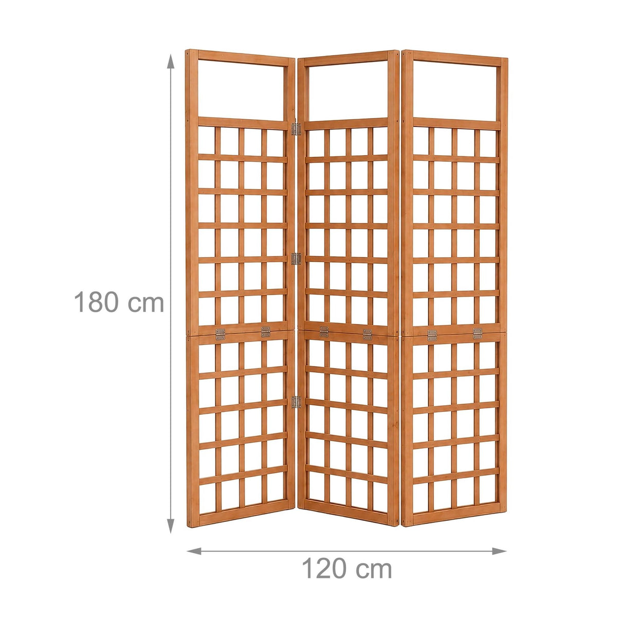 Wooden Trellis Screen, Light Brown, Small, 3 Panels