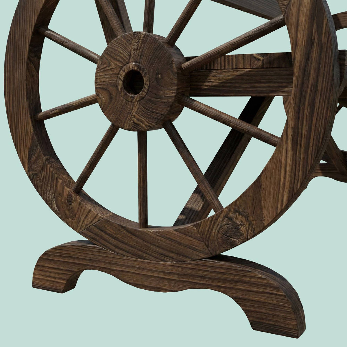 Wooden Wagon-Wheel Garden Bench – 2-Seater, Weatherproof