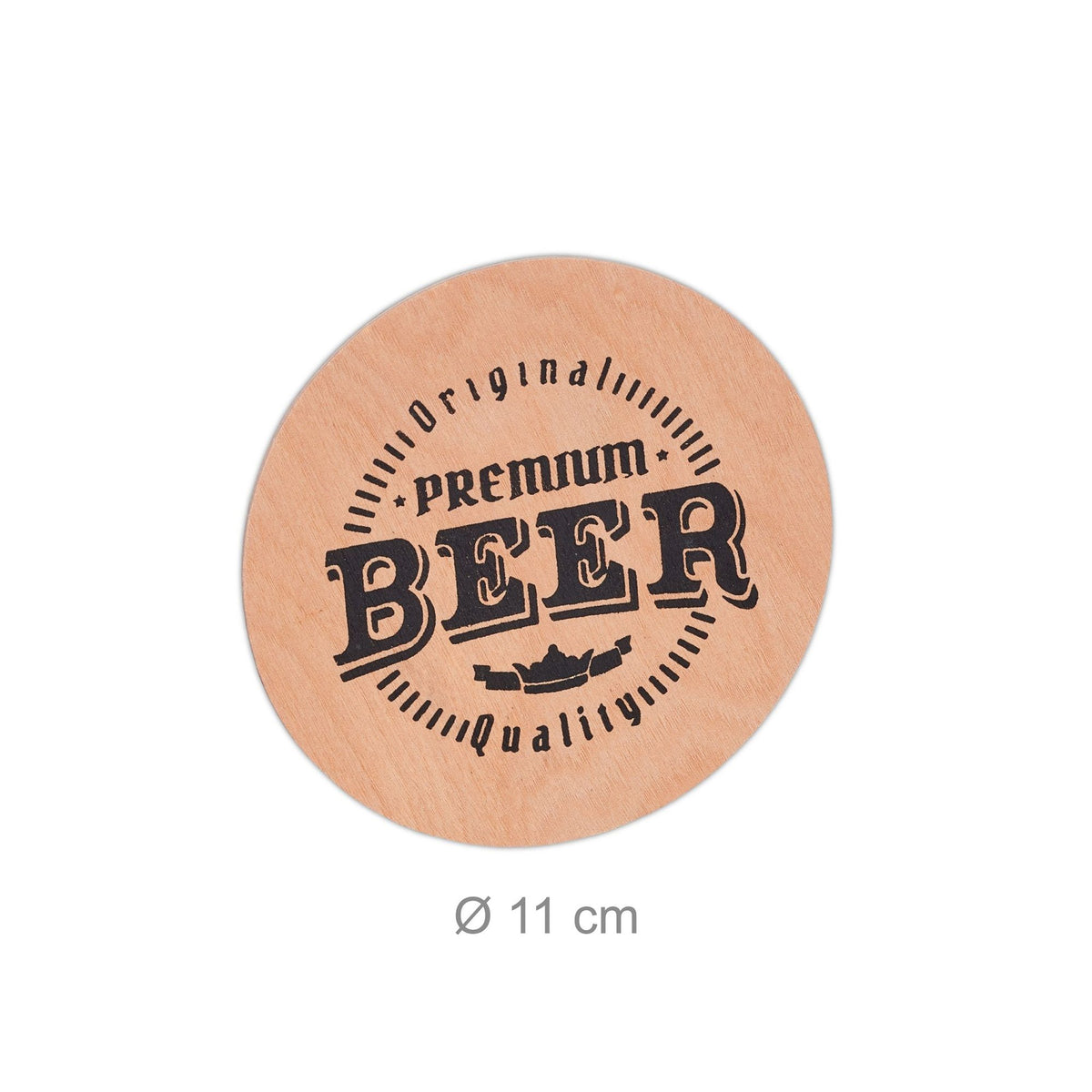 Wooden beer holder with bottle opener