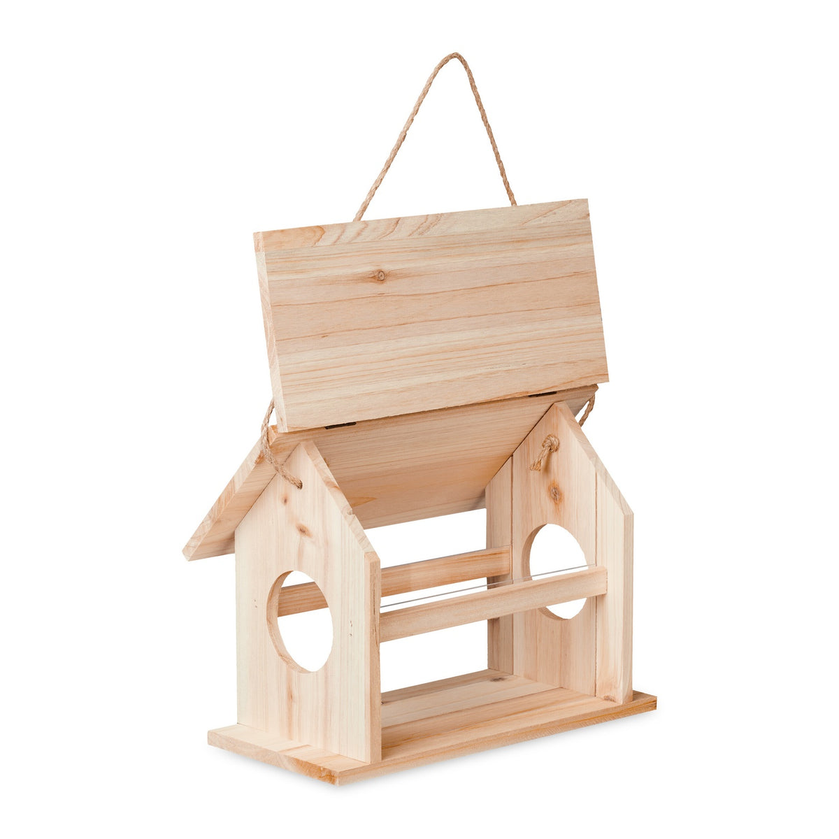 Wooden bird feeder