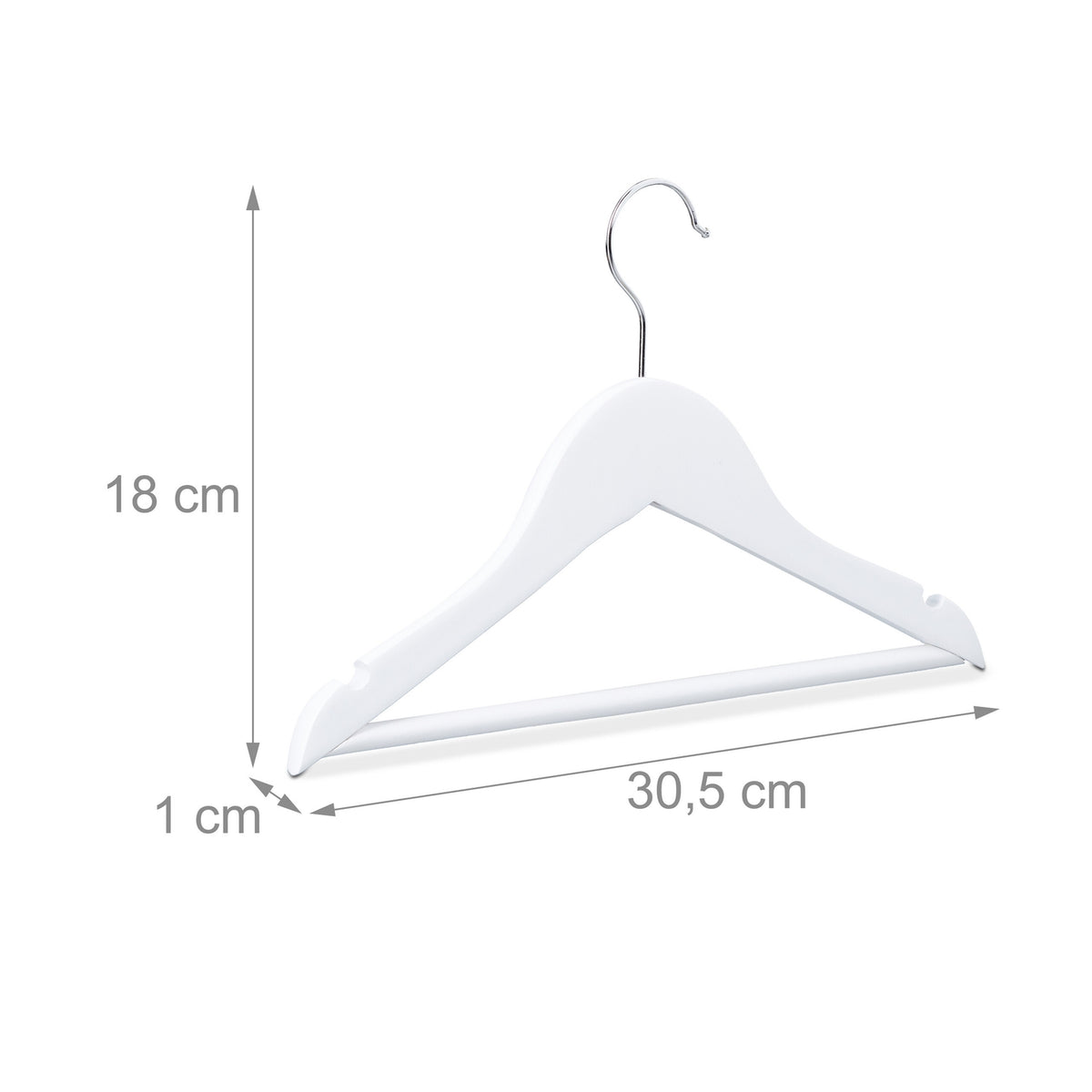 Wooden clothes hangers for children, 30-pack