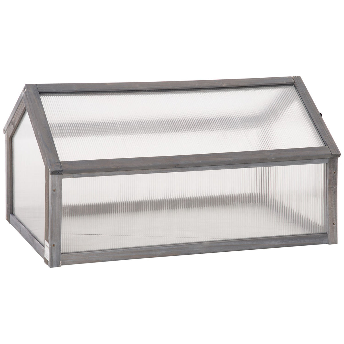 Wooden cold frame, mini greenhouse 90 x 52 x 49.5 cm, greenhouse with cover, translucent cold frame box, winter-proof raised bed for garden, balcony, gray
