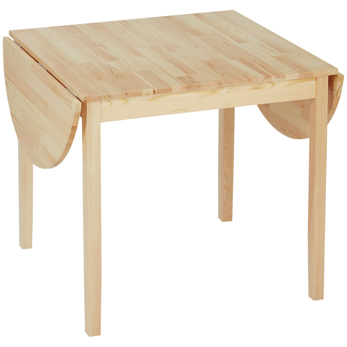 Wooden dining table, foldable kitchen table for 6 people with drop-leaf design, 140 x 70 x 75 cm, natural wood