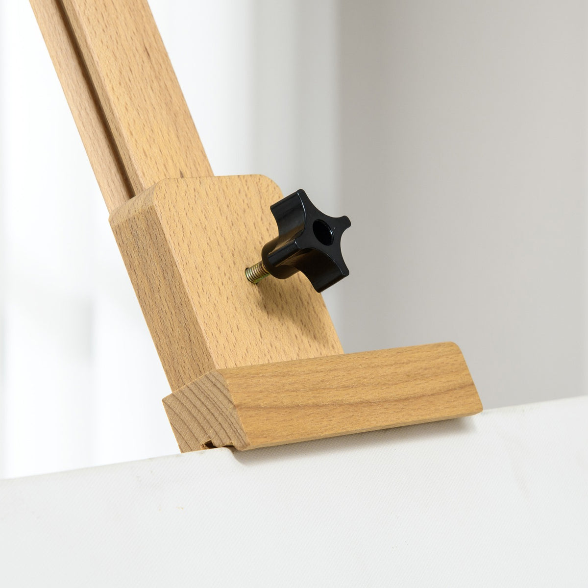 Wooden easel, 180-235 cm, height adjustable, foldable, with holder for canvases, spacious shelf for brushes and paints, natural wood