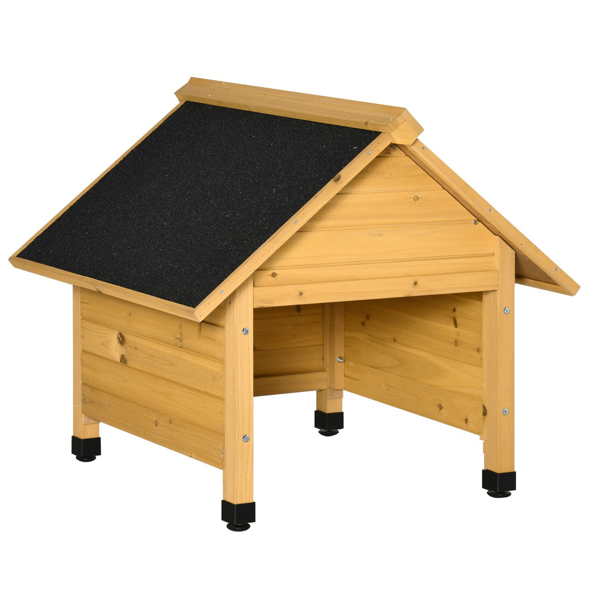 Wooden garage for lawn mower robot lawn mower carport 75x76x70 cm yellow, sun and rain protection for lawn robots