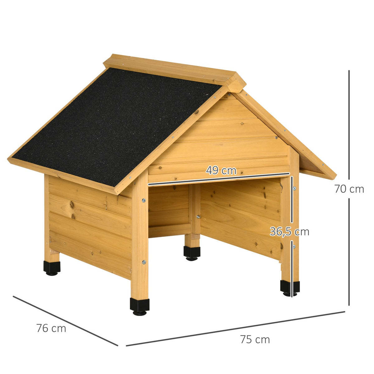 Wooden garage for lawn mower robot lawn mower carport 75x76x70 cm yellow, sun and rain protection for lawn robots