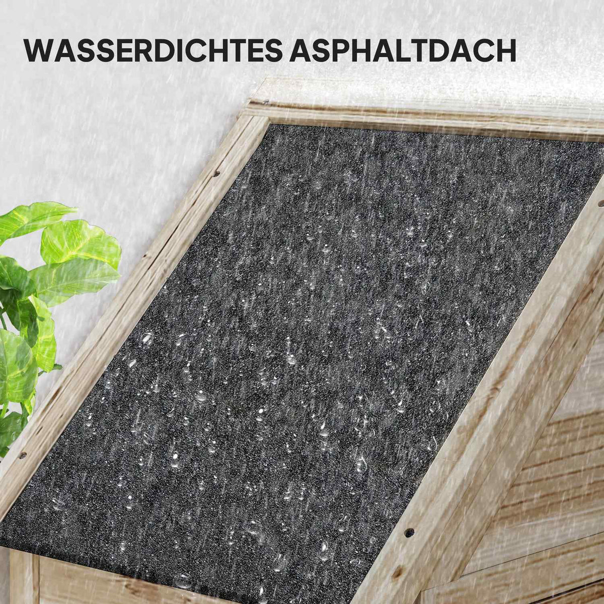 Wooden garden cabinet, waterproof tool shed with asphalt gable roof, storage door 80 x 49 x 170 cm, weatherproof tool cabinet, tool shed garden shed for garden, terrace, natural wood |