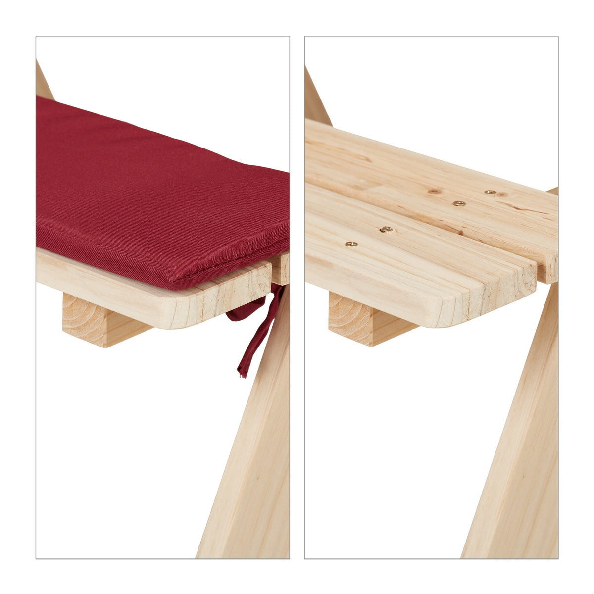 Wooden seating area for children with cushions