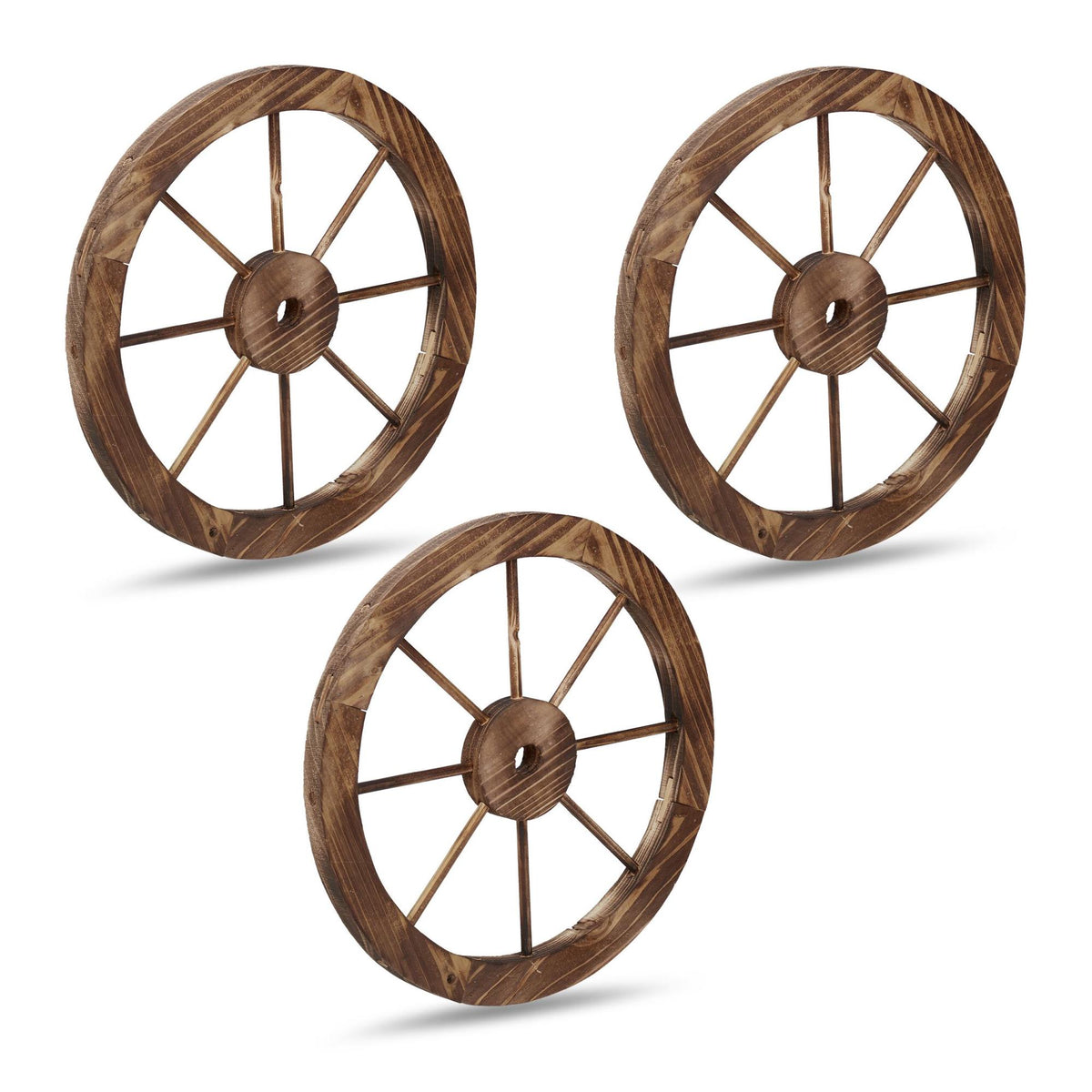 Wooden wagon wheels - set of 3