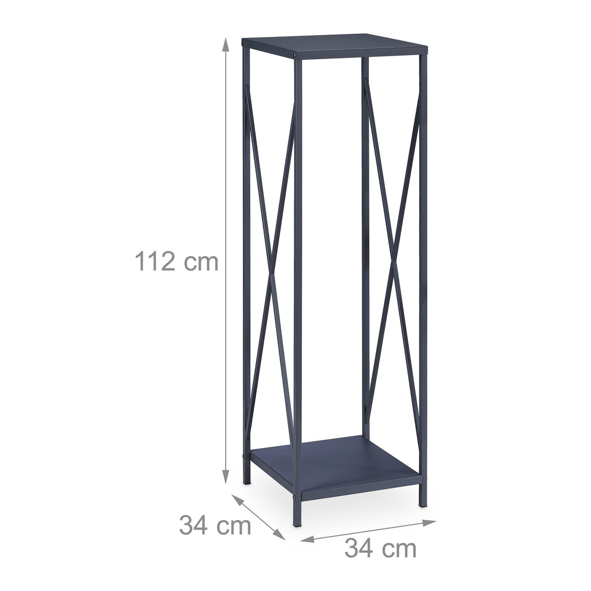 Wood shelf in gray metal