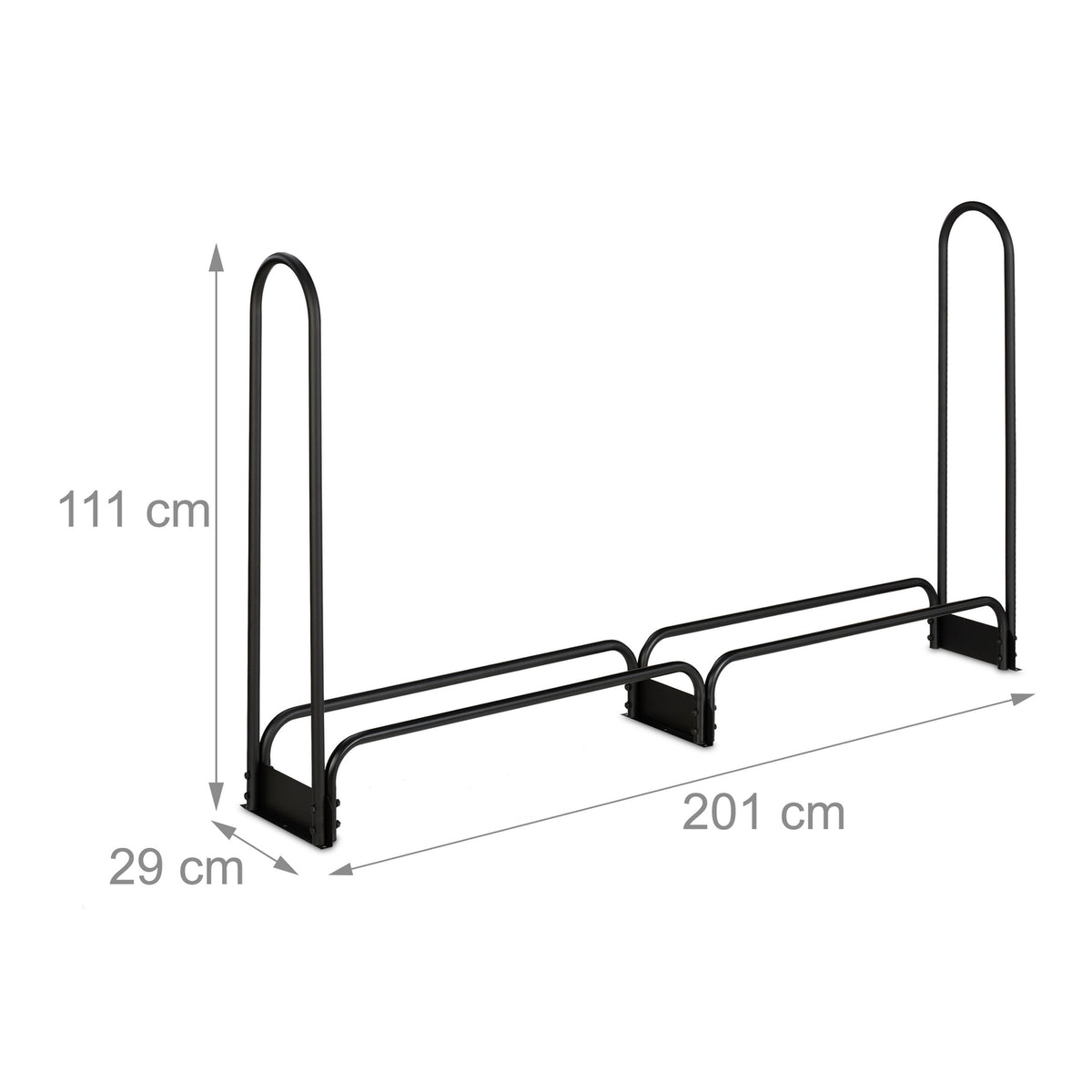 Wood shelf in metal 201 cm