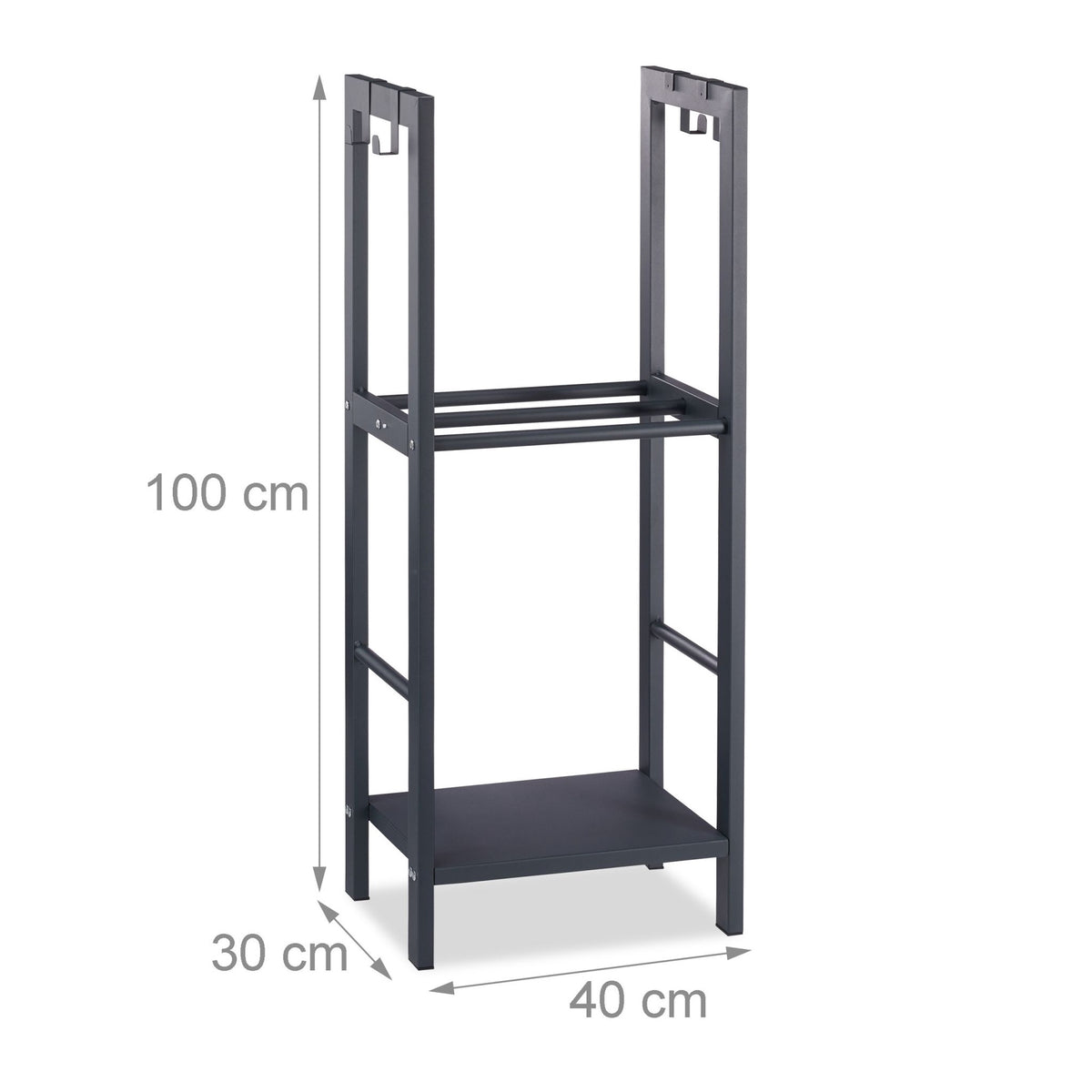 Wood stand with 2 shelves