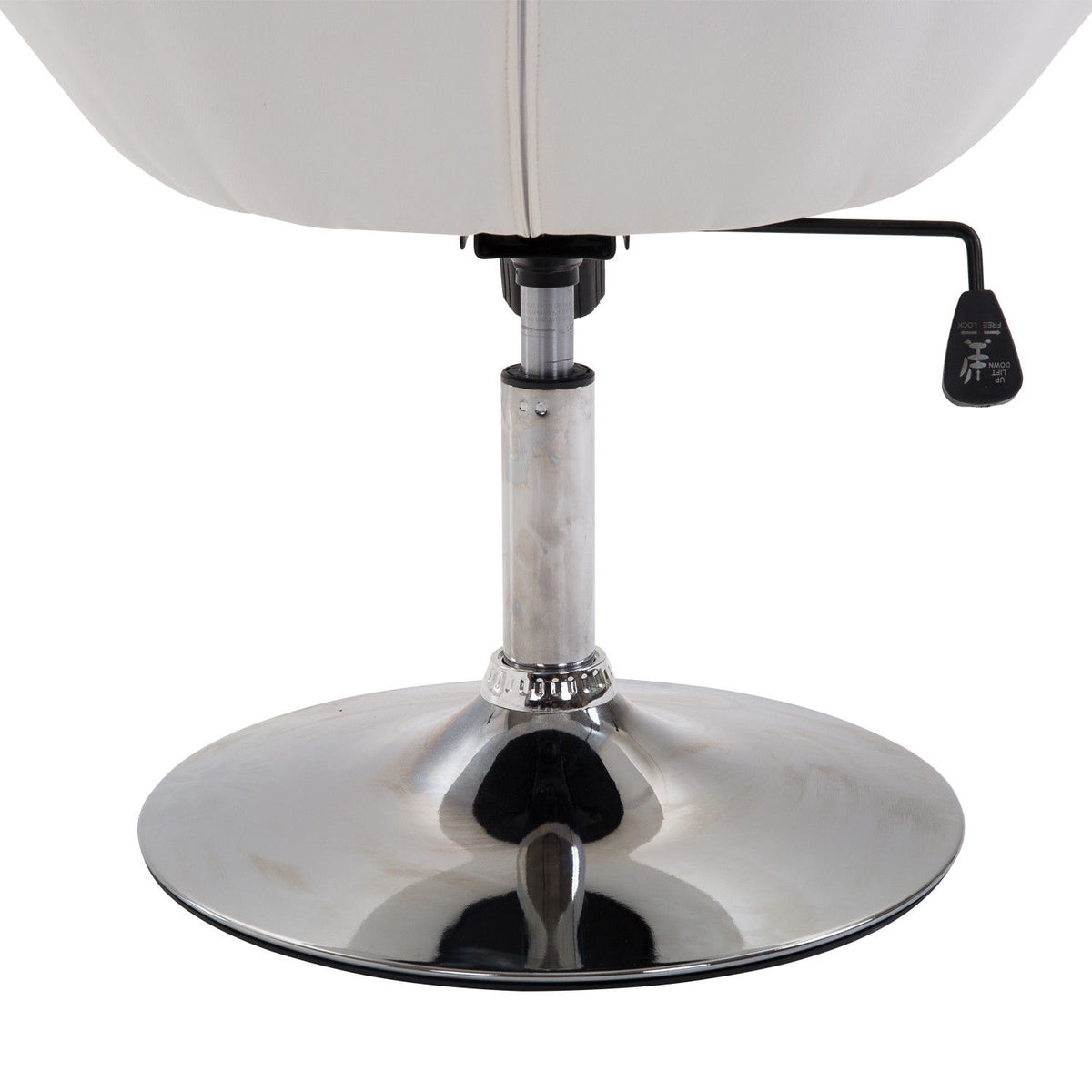 Work Stool Swivel Stool Chrome Plated Height Adjustable Pu + Steel Black/White 56X71X78-90Cm (White)