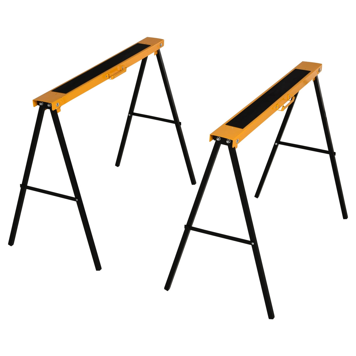 Work Trestle, Saw Horse, Jack Stand, Foldable, Non-Slip, Steel, Orange, Black, 99.5 X 50 X 78 Cm, Load Capacity 125 Kg