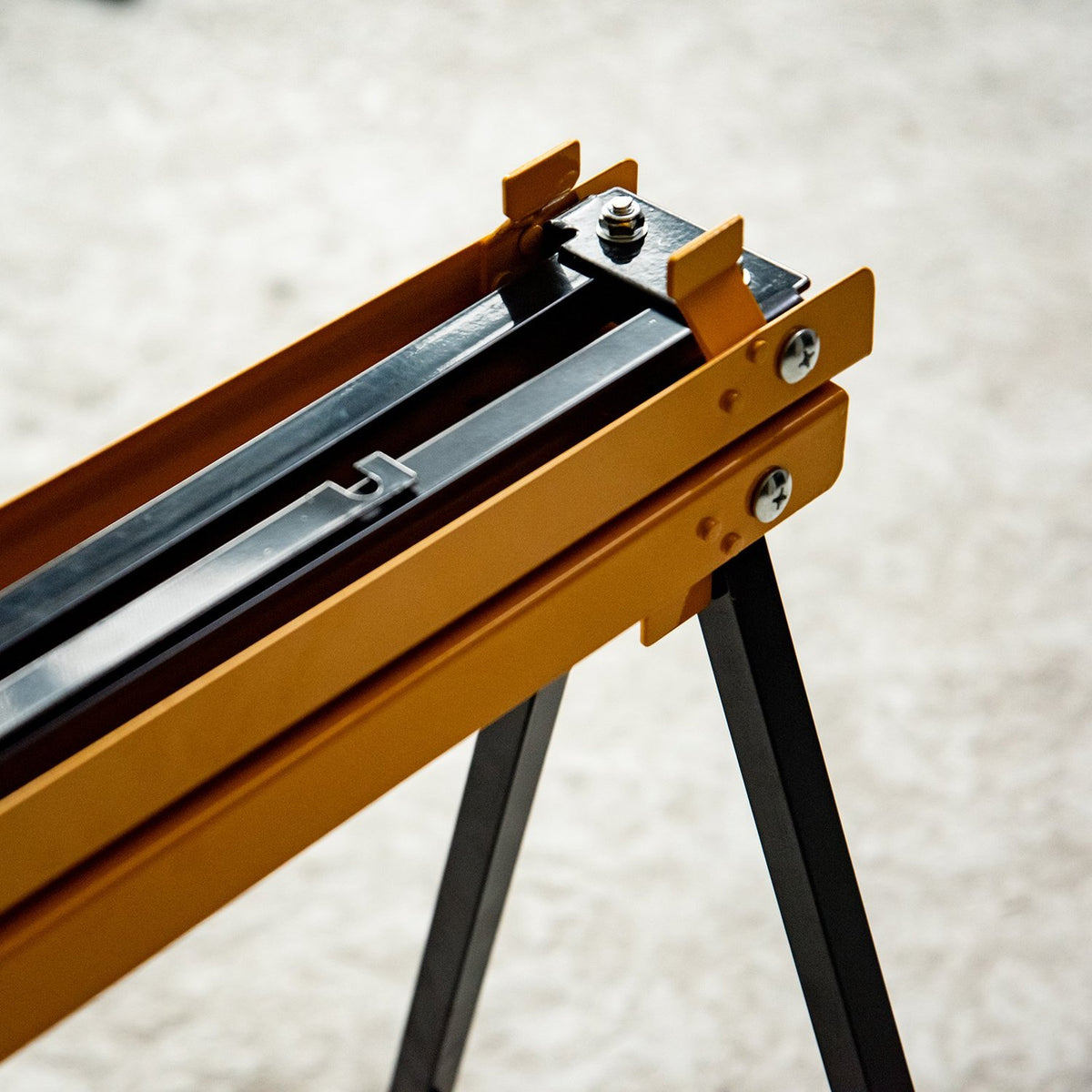 Work Trestle, Saw Horse, Jack Stand, Foldable, Non-Slip, Steel, Orange, Black, 99.5 X 50 X 78 Cm, Load Capacity 125 Kg