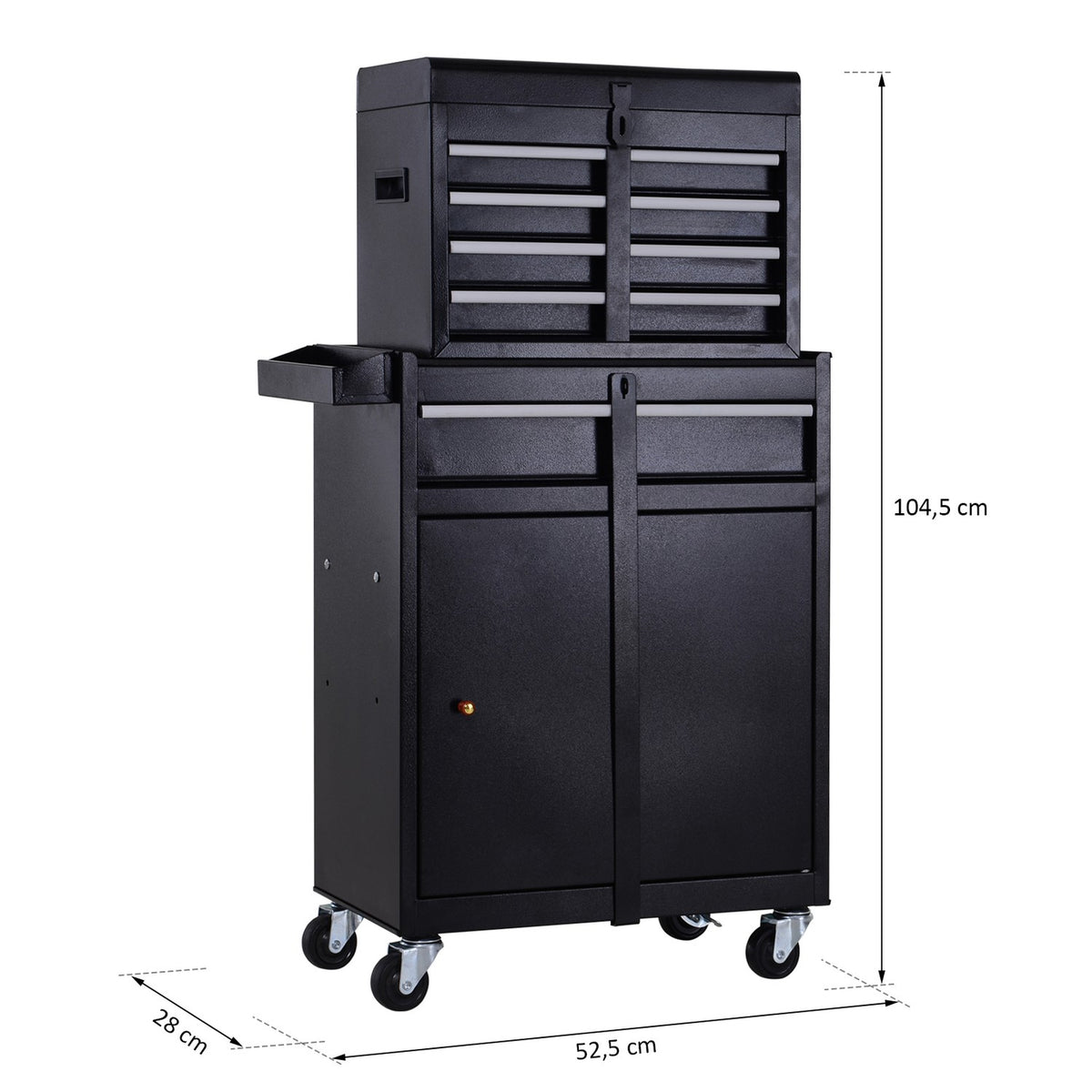 Workshop Trolley 5 Drawers 360° Wheels Metal 52.5X28X104.5Cm