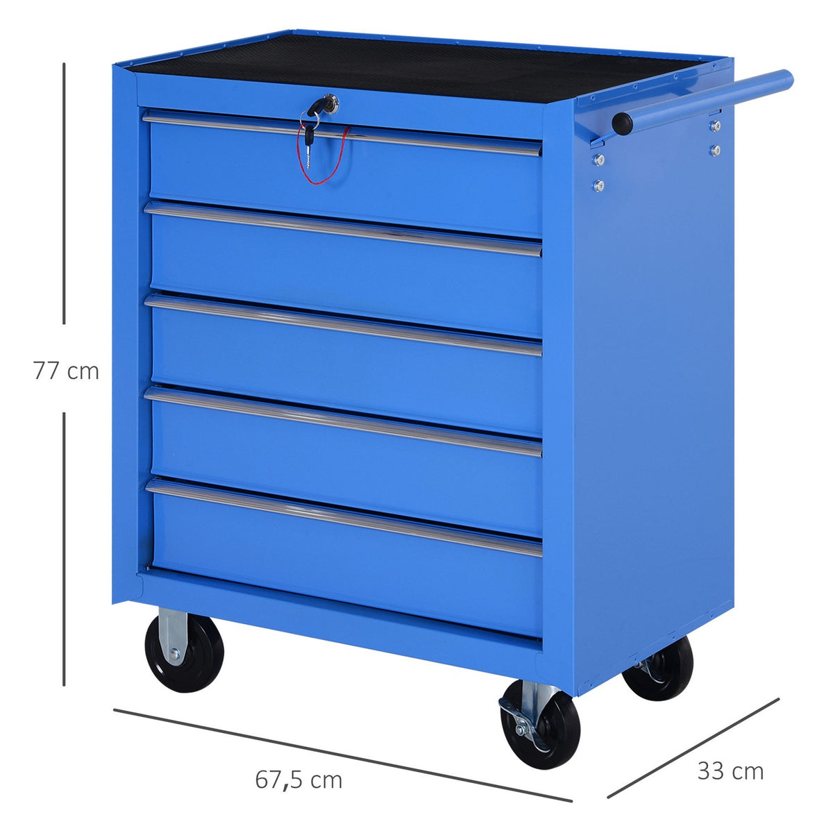 Workshop Trolley, Mobile Tool Trolley With 5 Drawers, Trolley, Tool Box, Red