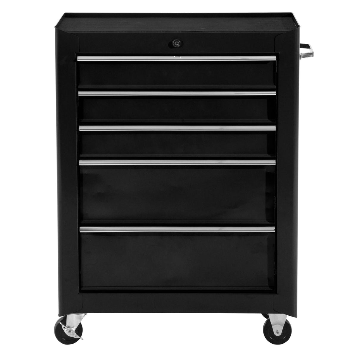Workshop trolley tool trolley empty lockable with 5 drawers, 2 keys, anti-slip mats, tool cabinet black