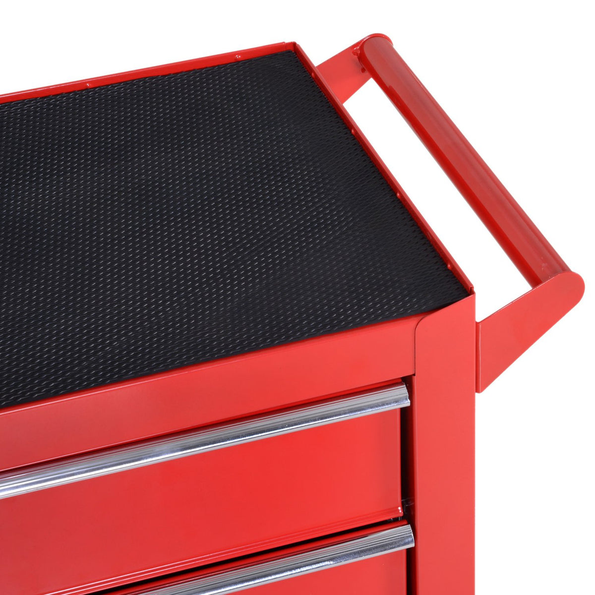 Workshop trolley with wheels, tool trolley with 5 drawers, lockable trolley with EVA mat, mobile assembly trolley, max. load 150 kg, steel, red