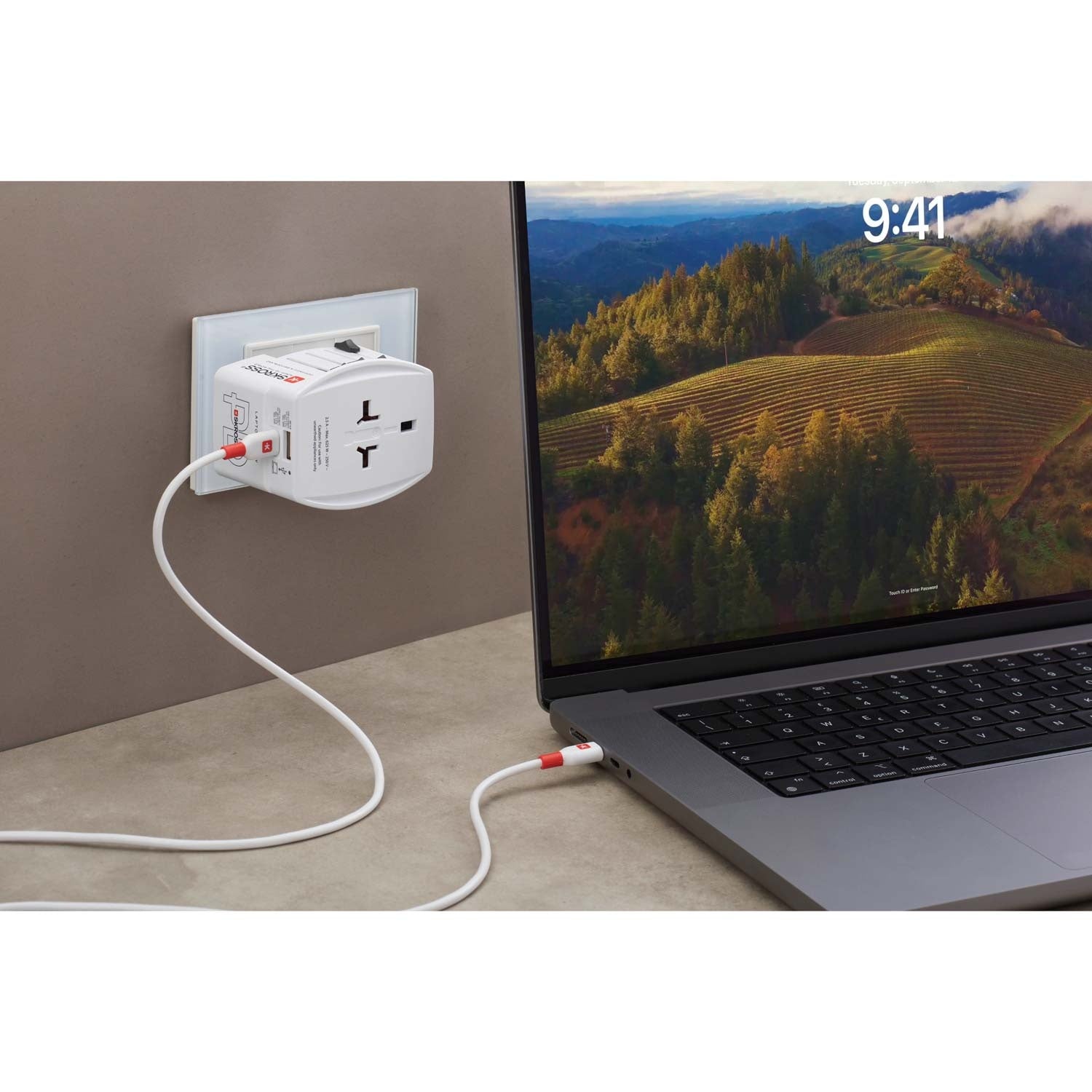 World travel adapter MUV USB AC65PD USB-A+USB-C PD 65W Ungrounded