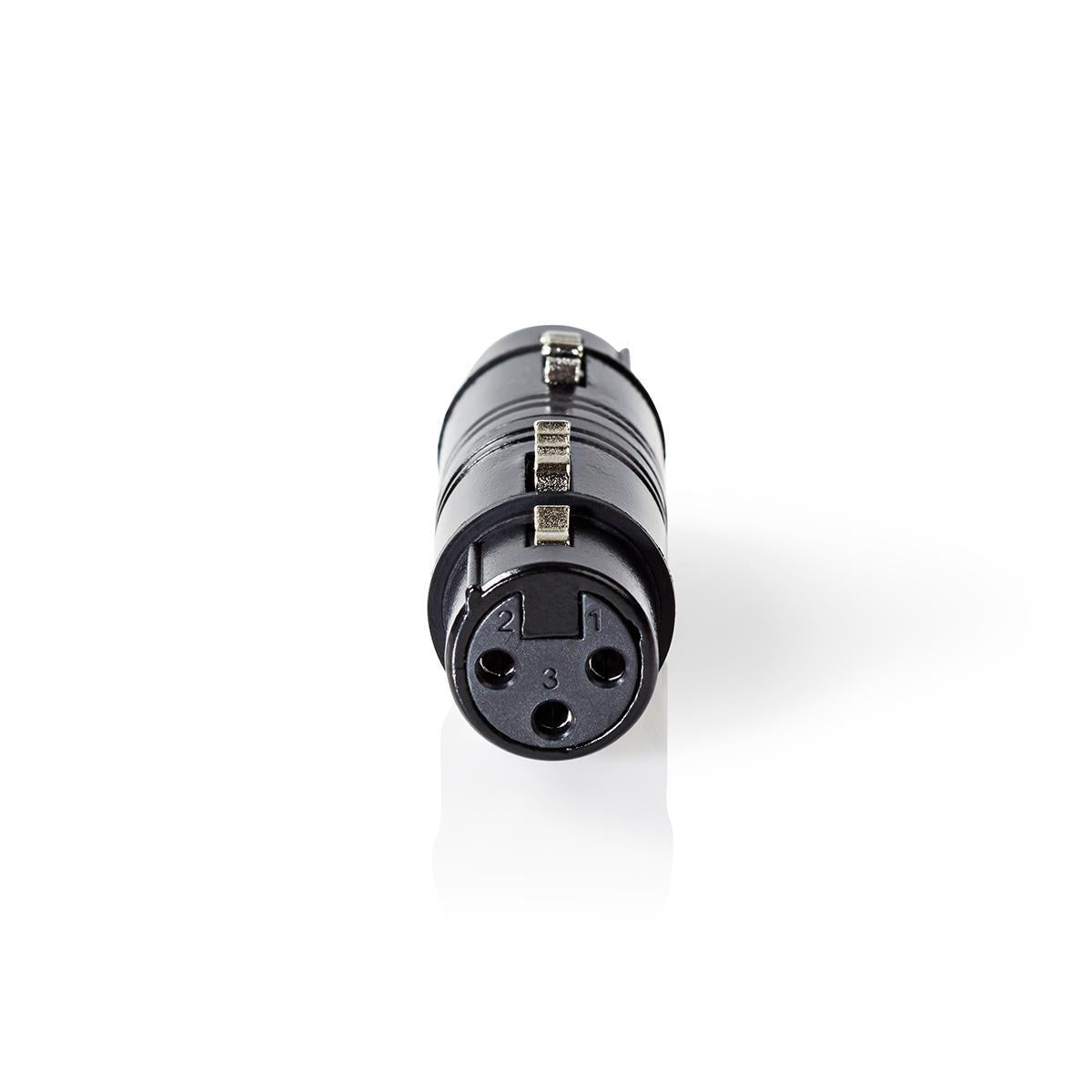 XLR Adapter | XLR 3-pin female | XLR 3-pin female | Nickel Plated | Straight | Metal | Black | 1 pc. | Plastic bag