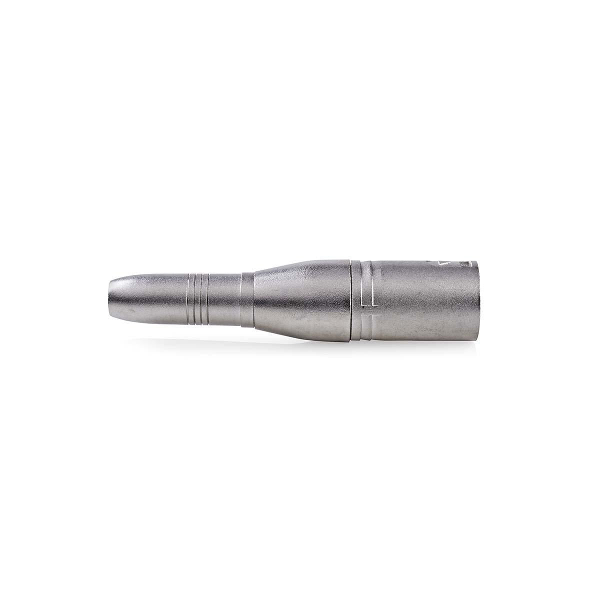 XLR Adapter | XLR 3-pin male | 6.35 mm Female | Nickel Plated | Straight | Metal | Silver | 10 pieces. | Plastic bag