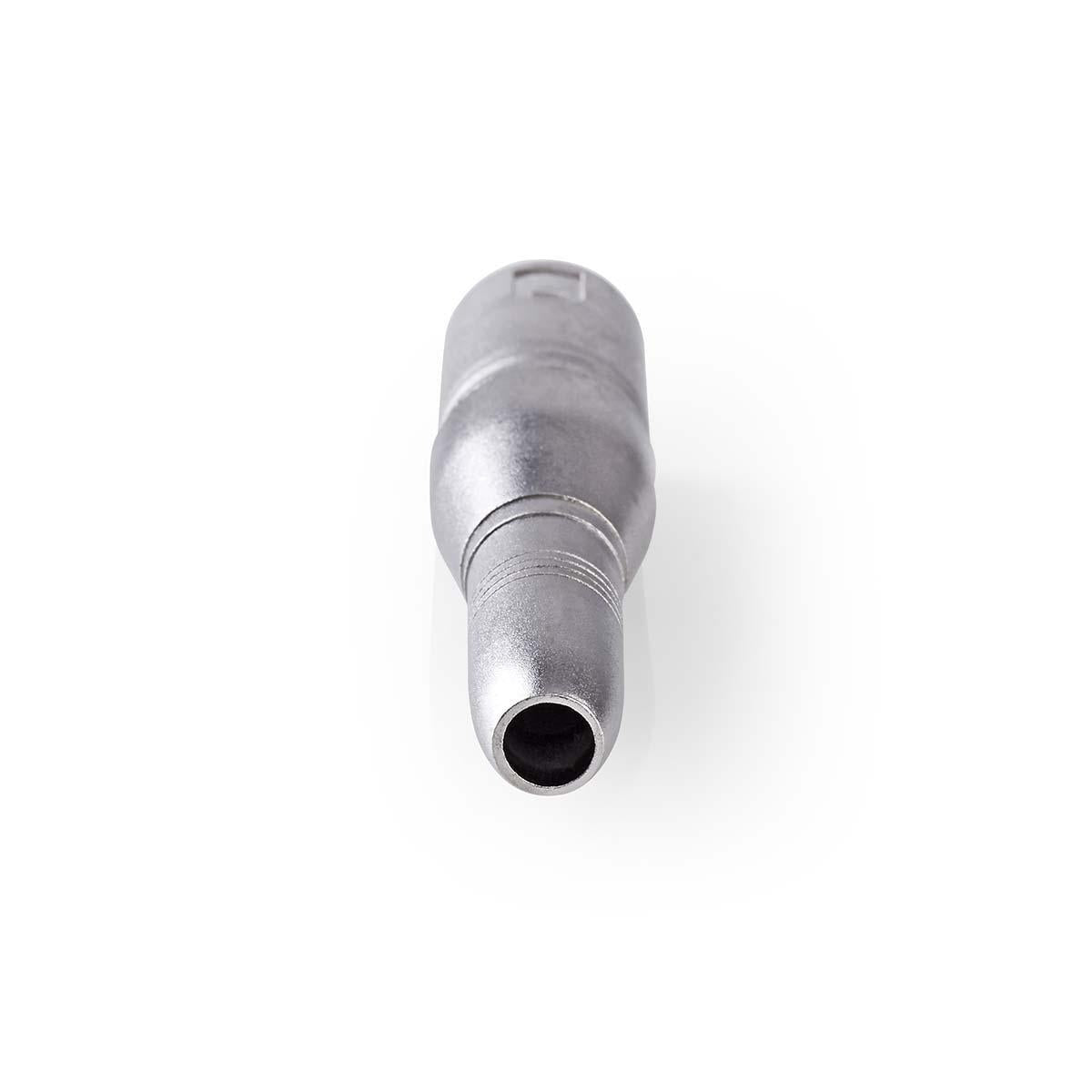 XLR Adapter | XLR 3-pin male | 6.35 mm Female | Nickel Plated | Straight | Metal | Silver | 10 pieces. | Plastic bag