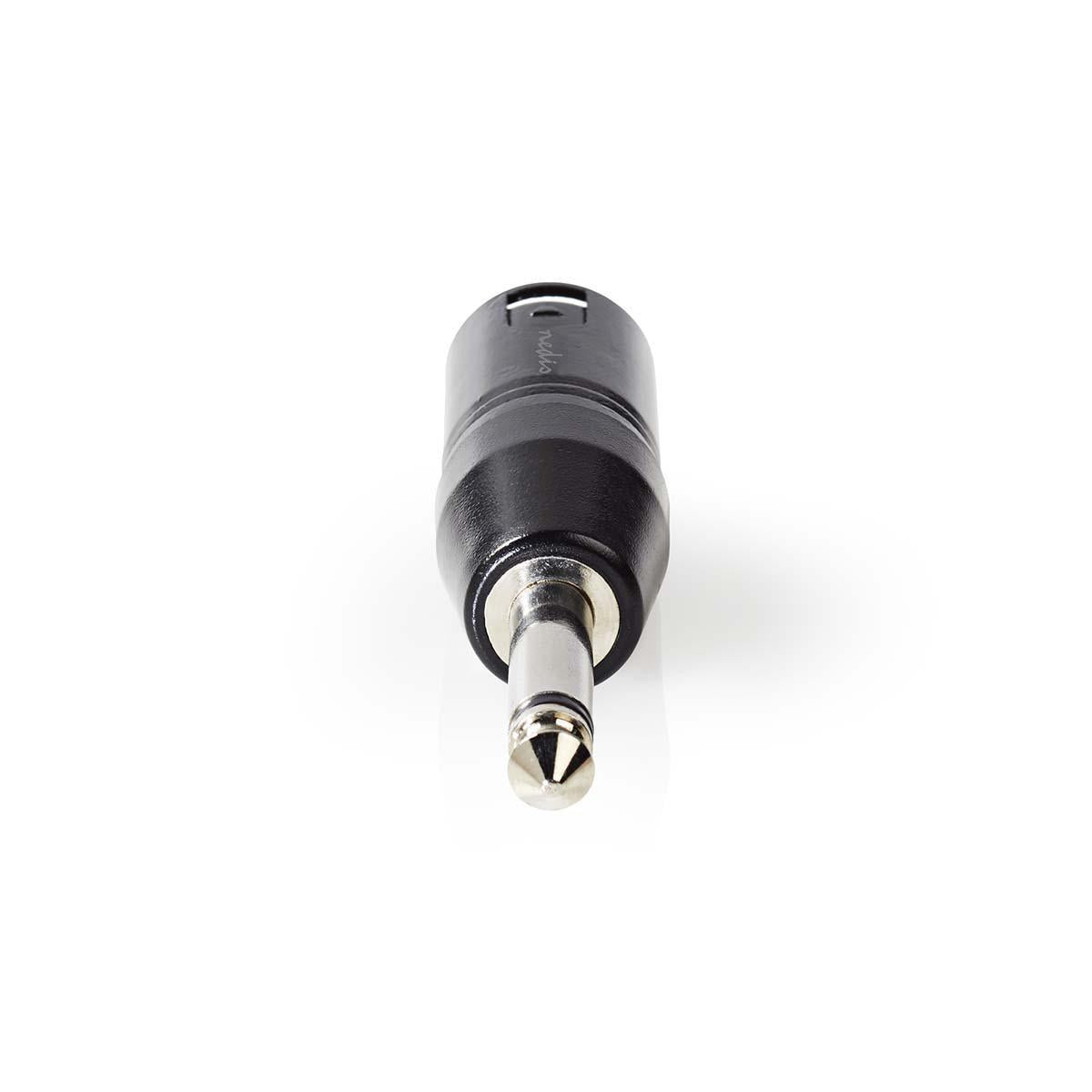 XLR Adapter | XLR 3-pin male | 6.35 mm Male | Nickel Plated | Straight | Metal | Black | 1 pc. | Plastic bag