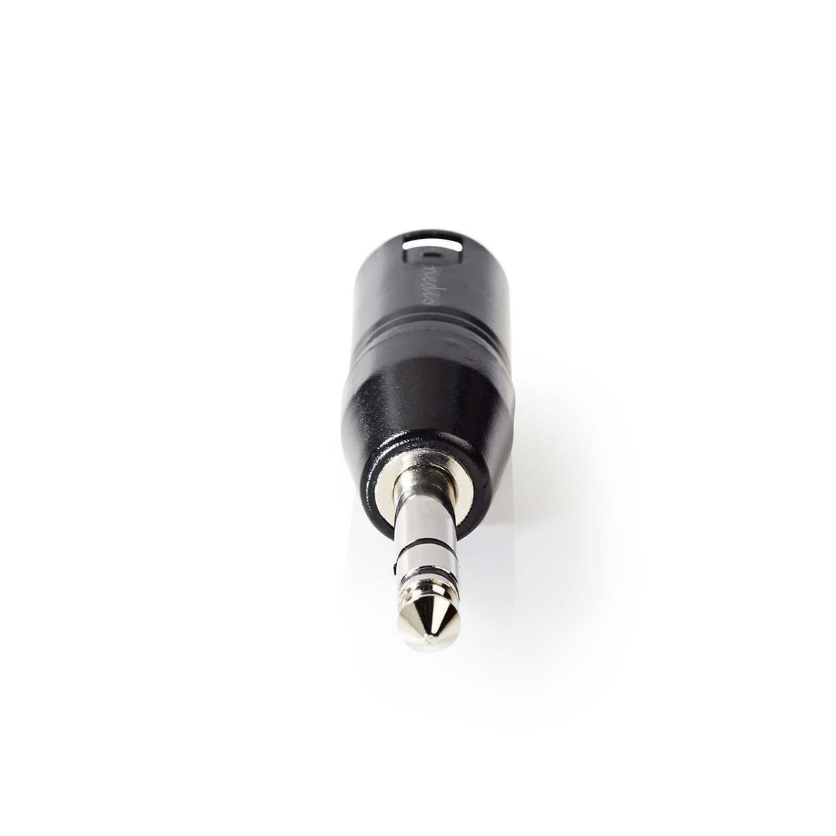 XLR Adapter | XLR 3-pin male | 6.35 mm Male | Nickel Plated | Straight | Metal | Black | 1 pc. | Plastic bag