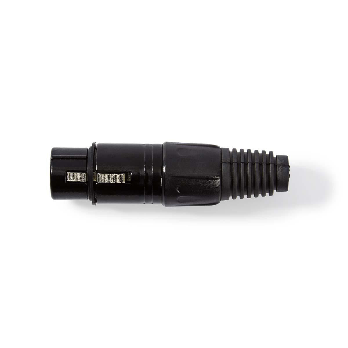 XLR connector | Straight | Female | Nickel Plated | Soldering | Cable input diameter: 5.0 mm | Metal | Black | 1 pc. | Plastic bag