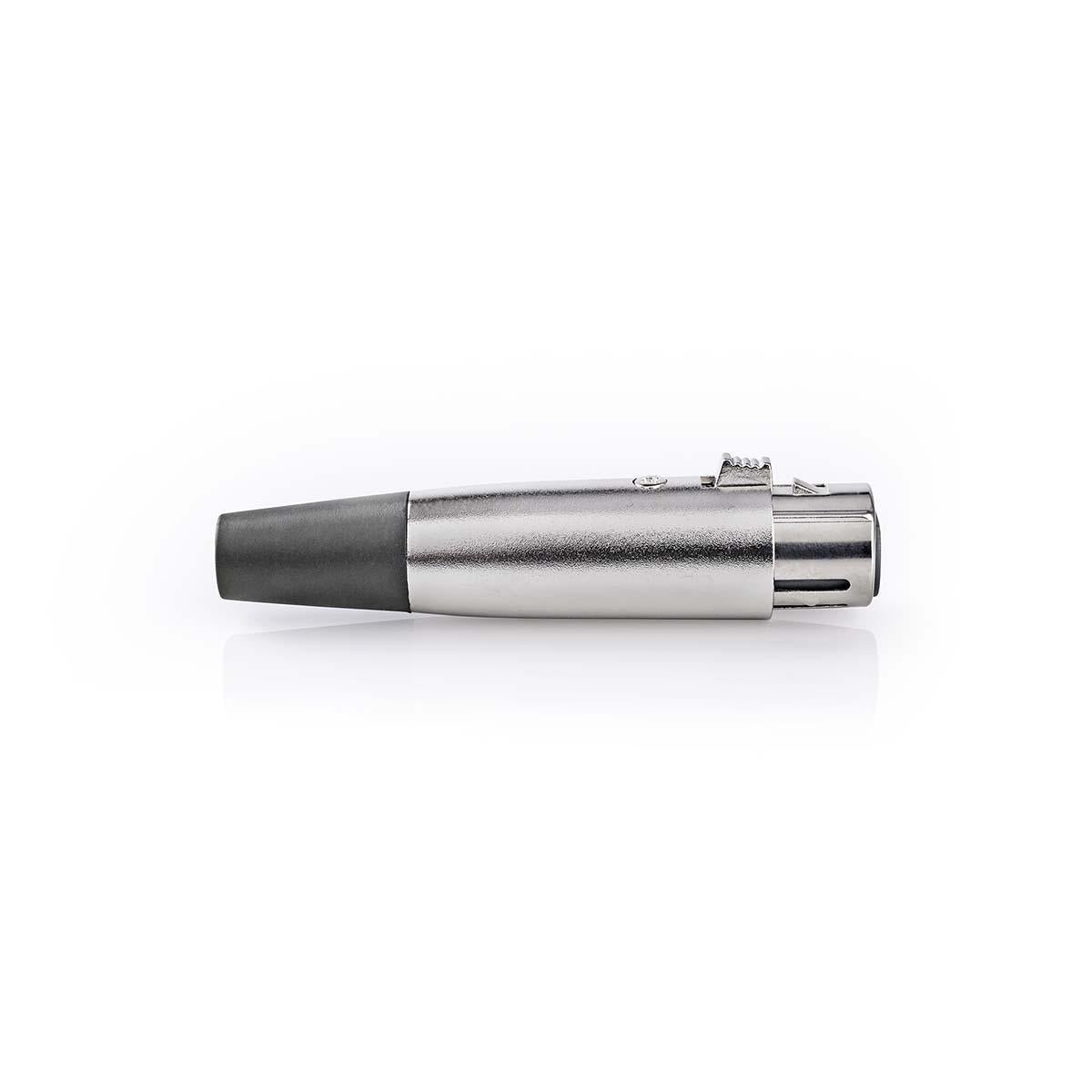 XLR connector | Straight | Female | Nickel Plated | Soldering | Cable input diameter: 7.0 mm | Metal | Silver | 25 pcs. | Plastic bag