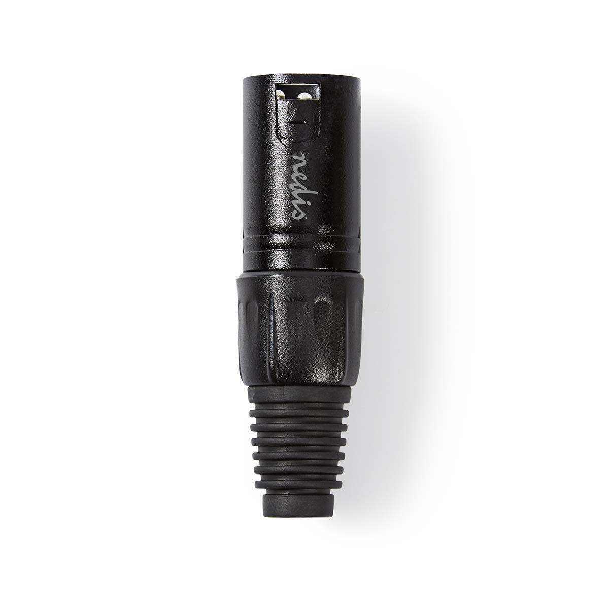XLR connector | Straight | Male | Nickel Plated | Soldering | Cable input diameter: 5.0 mm | Metal | Black | 1 pc. | Plastic bag