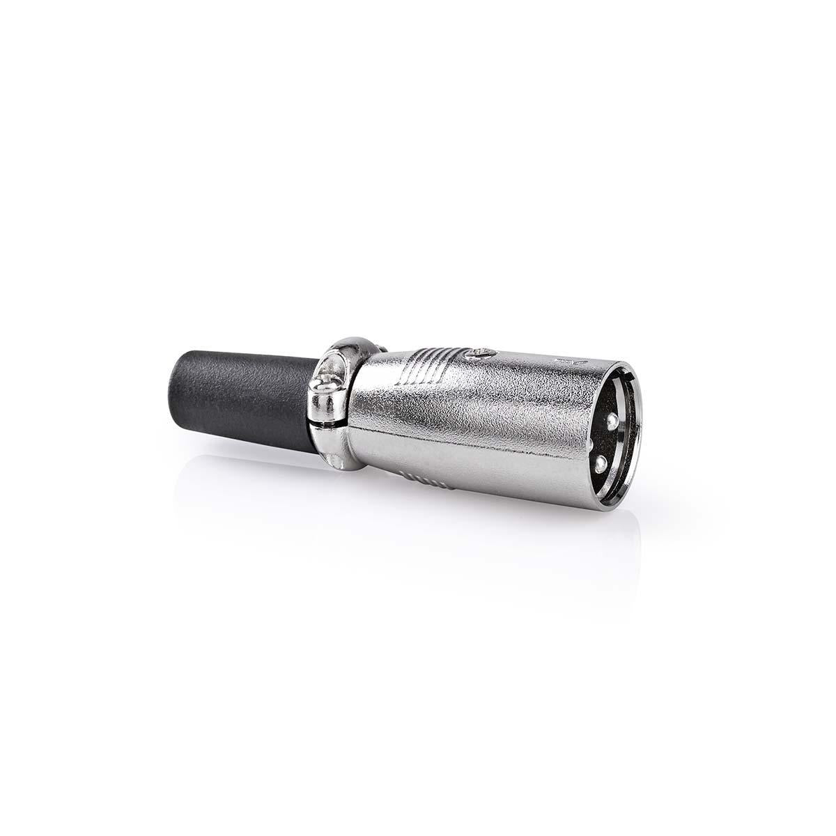 XLR connector | Straight | Male | Nickel Plated | Soldering | Cable input diameter: 7.0 mm | Metal | Silver | 25 pcs. | Envelope