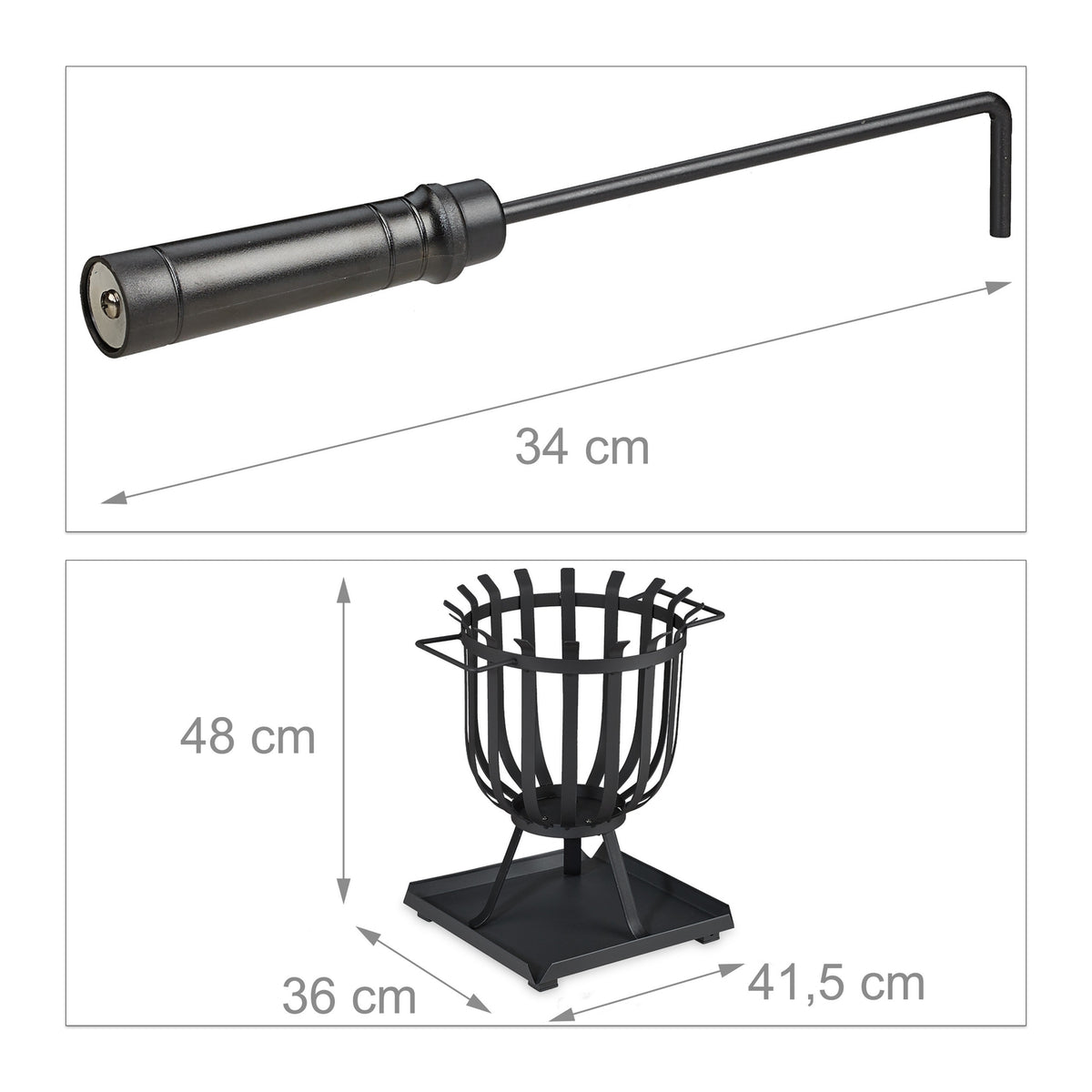 XL fire basket with base plate