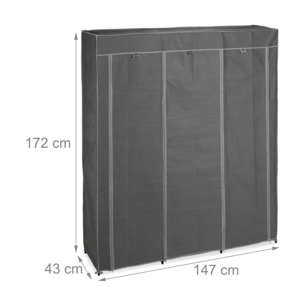 XXL fabric wardrobe with 2 clothes rails