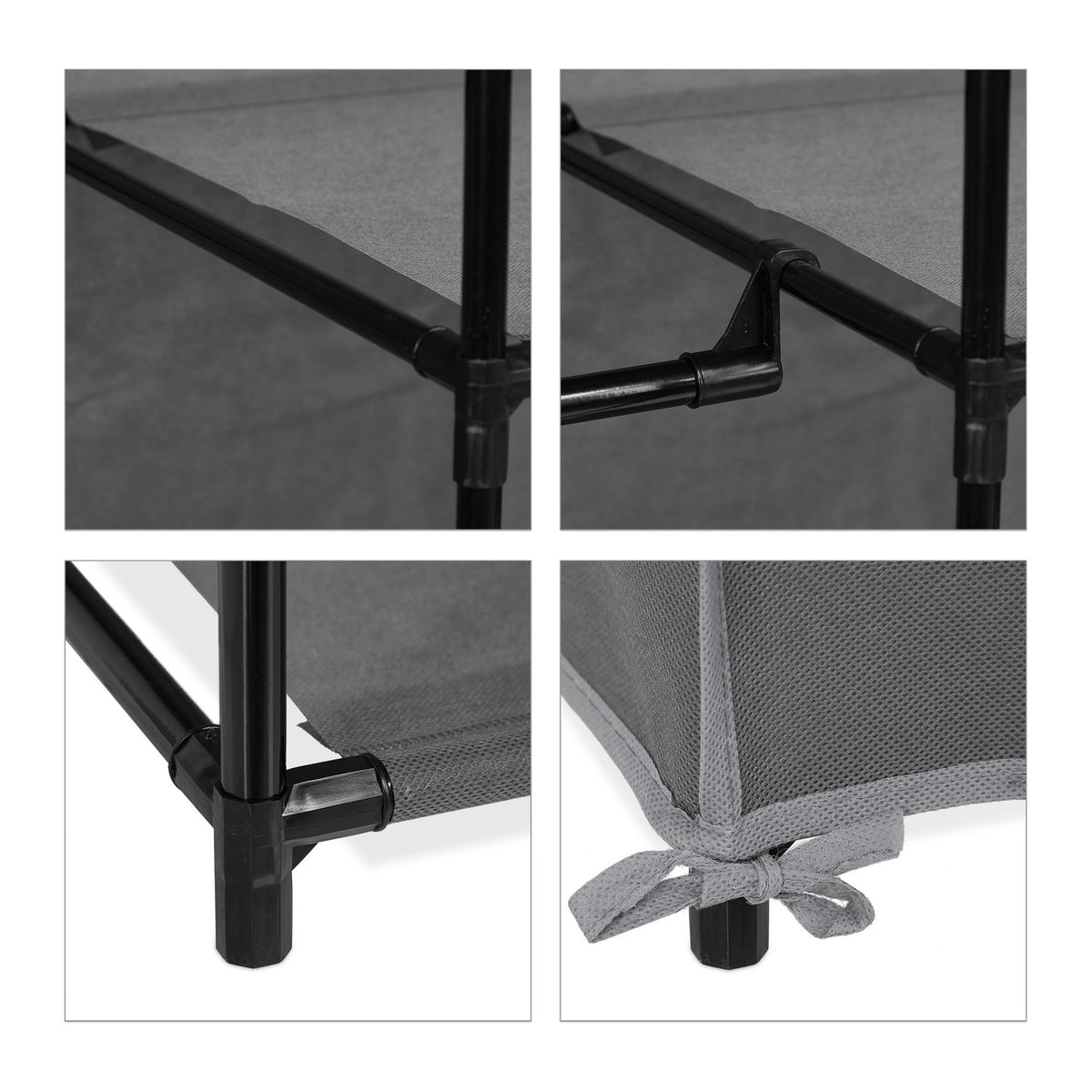XXL fabric wardrobe with 2 clothes rails