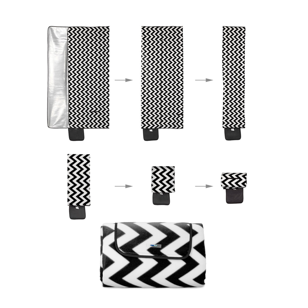 XXL picnic blanket with zigzag pattern