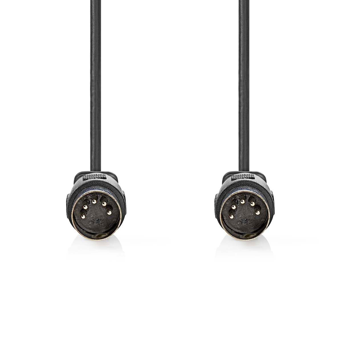 YOUR audio cable | DIN 5-Pin Male | DIN 5-Pin Male | Nickel Plated | 1.00 m | Round | PVC | Black | Label