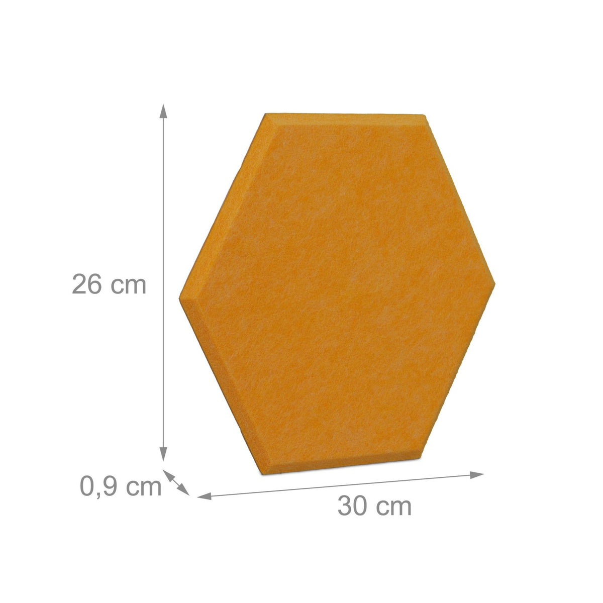 Yellow hexagons for pin board with felt - 6 pcs
