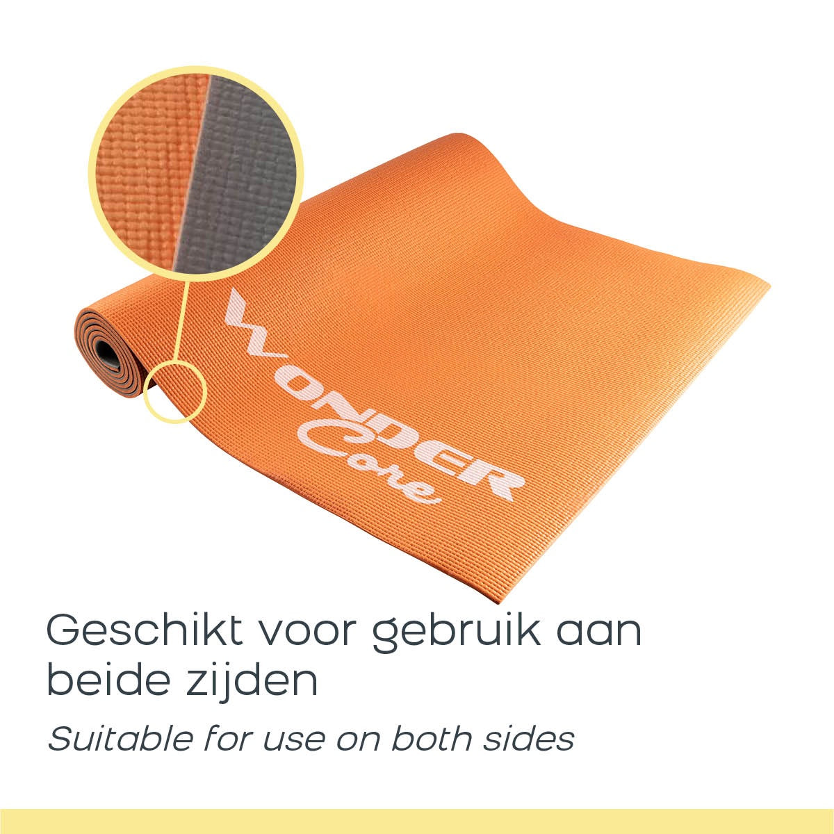 Yoga Mat, Large Anti-Slip, 170cm, Orange/Grey