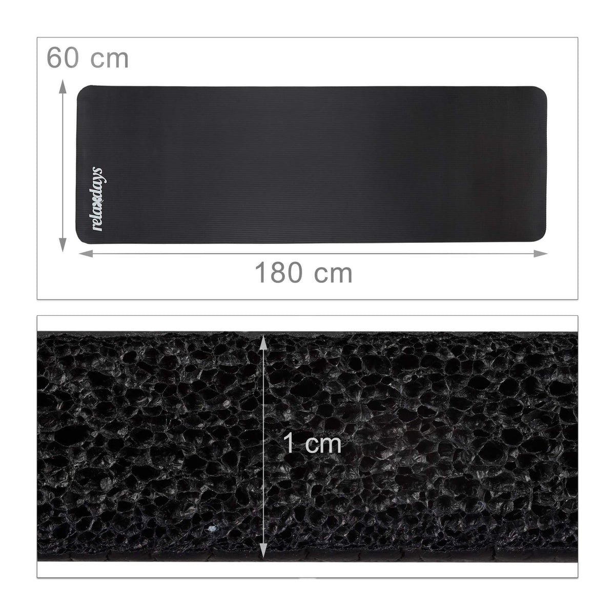 Yoga mat 1 cm thick solid color