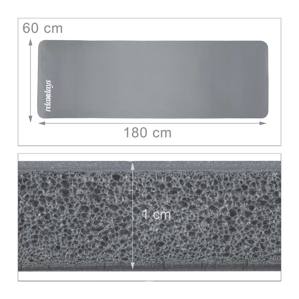 Yoga mat 1 cm thick solid color