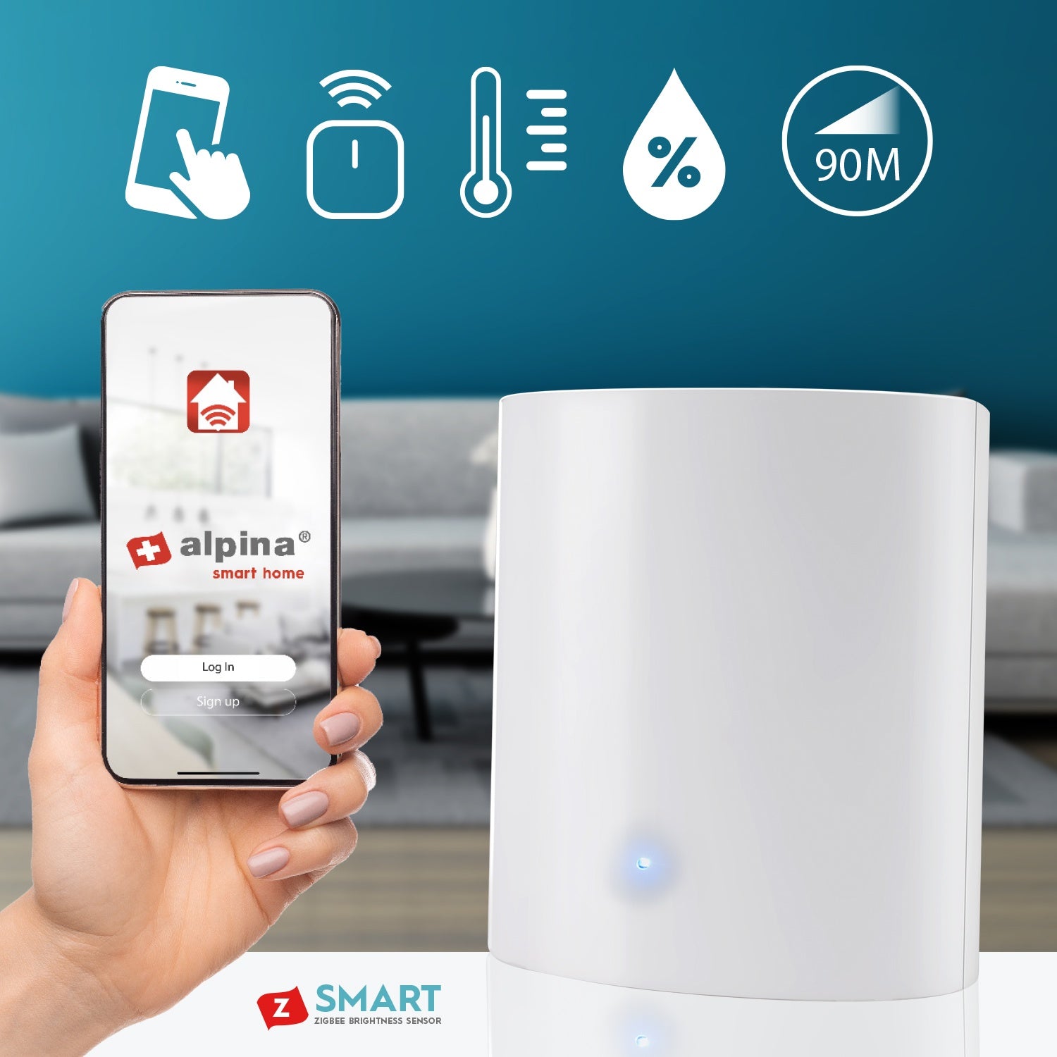 Zigbee Smart Climate/Humidity Sensor 4.2 x 4 cm